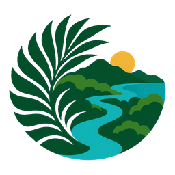 Daintree Rainforest river and palm emblem